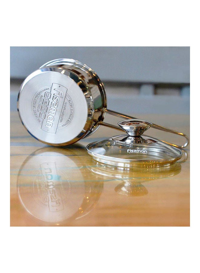 Fissman Stainless Steel Saucepan with Glass Lid Silver 12x6cm - Image 3