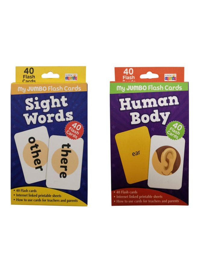 Little Kitabi - 2-Pack Sight Words and Human Body Flash Cards Set - Image 1