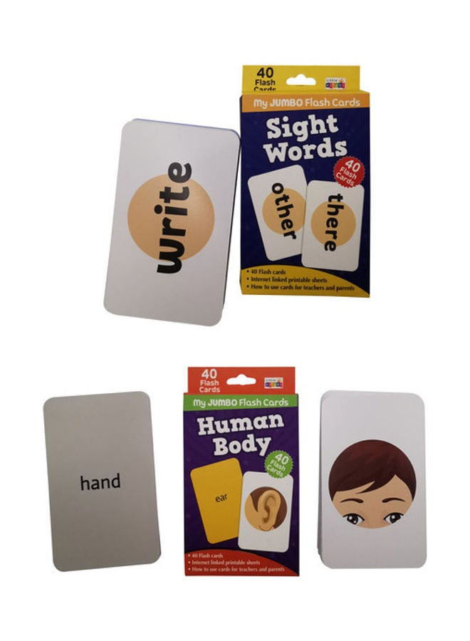 Little Kitabi - 2-Pack Sight Words and Human Body Flash Cards Set - Image 1