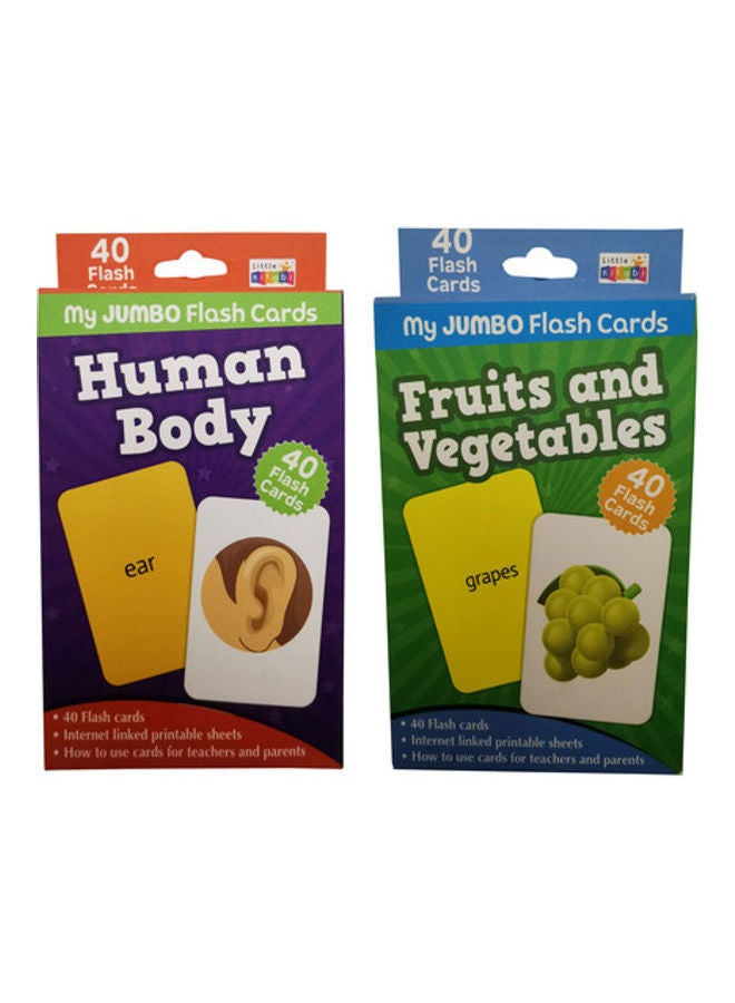 Little Kitabi Learning Flash Cards on Human Body, Fruits And Vegetables  - Image 1