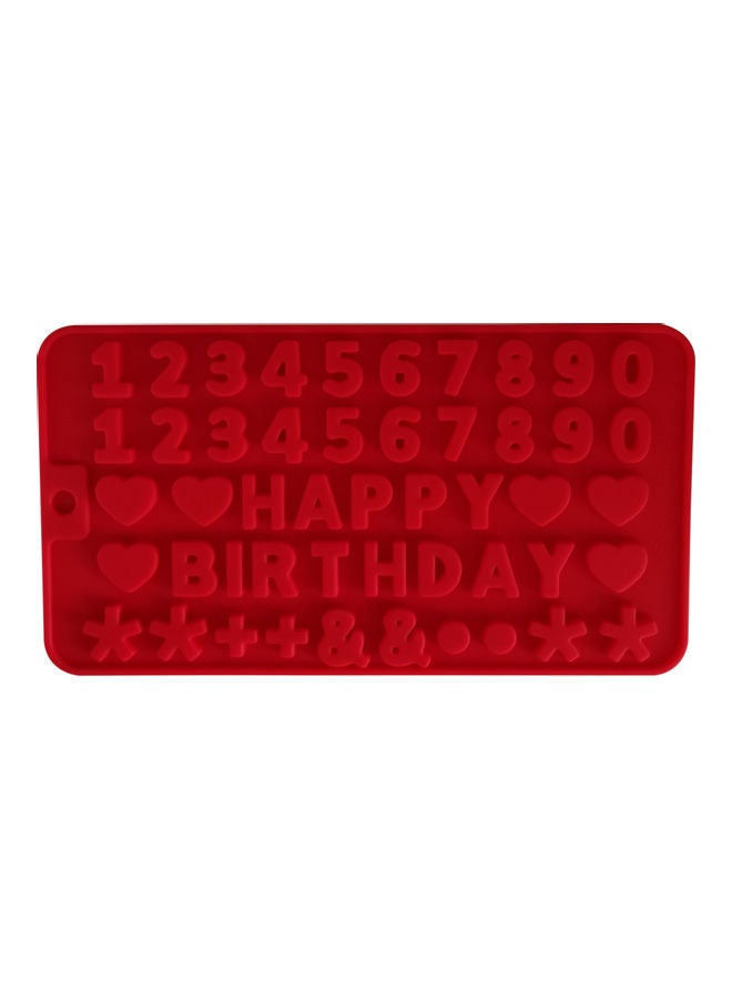 Silicone Letter and Number Birthday Cake Mould Red 21 x 10cm - Image 1