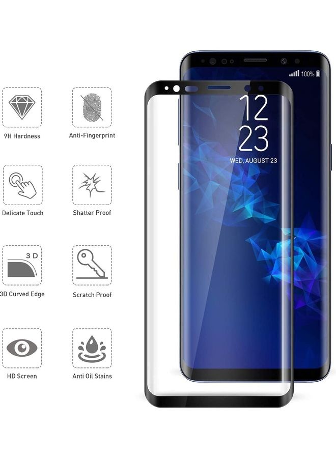 ICS Tempered Glass Screen Protector For Samsung Galaxy S9+ Clear/Black - Image 2