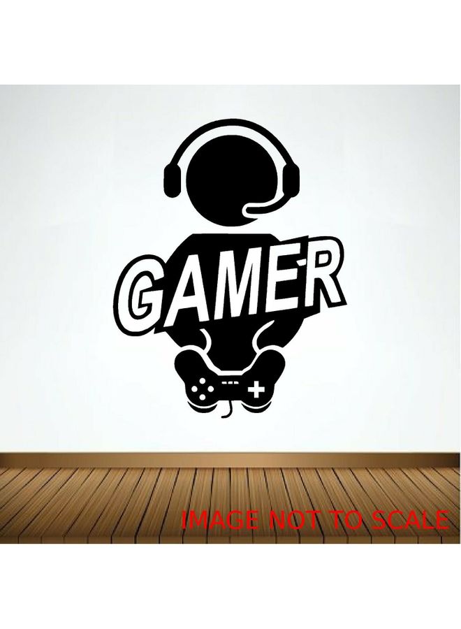 إربان تراندز - ملصق جداري فني بتصميم عبارة                                   "Gamer Man Gaming  " أسود/ أبيض - Image 1