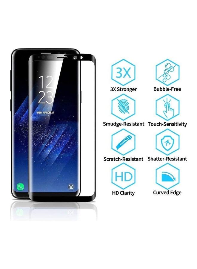 أي سي إس لاصقة حماية للشاشة من الزجاج المقوى لهاتف سامسونج جالاكسي S9+ أسود/شفاف - Image 1