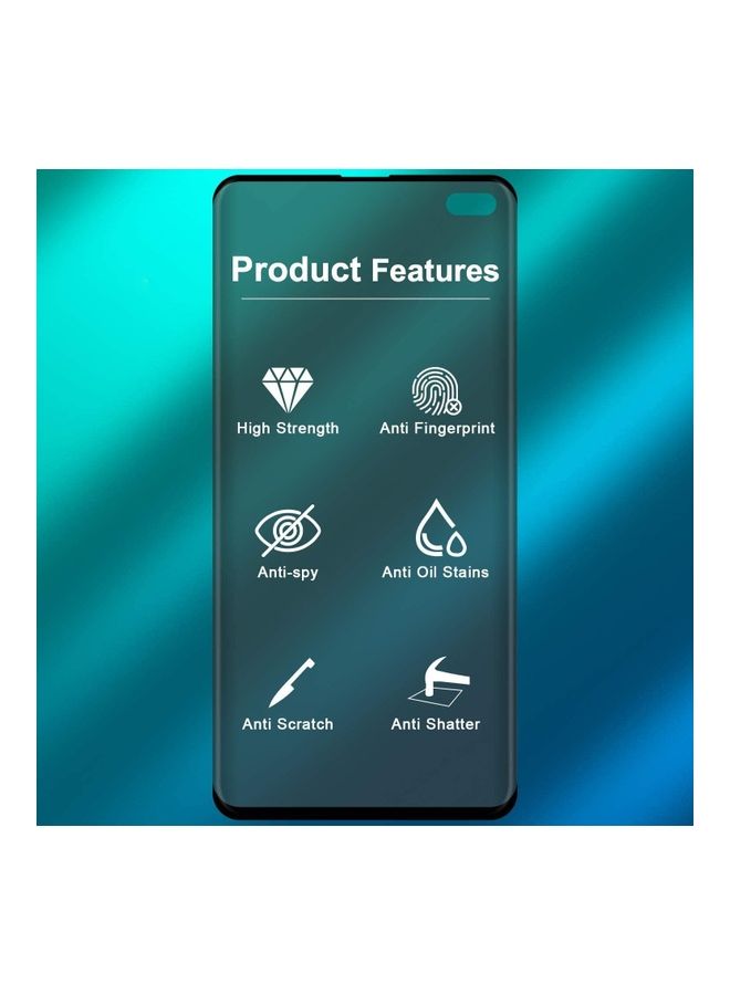 ICS Tempered Glass Screen Protector For Samsung Galaxy S10+ Clear/Black - Image 2