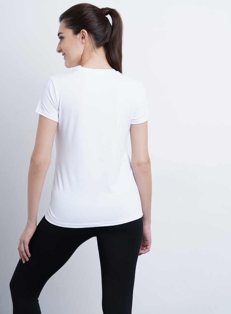 Athletiq - Stylish Casual T-Shirt White/Purple - Image 1