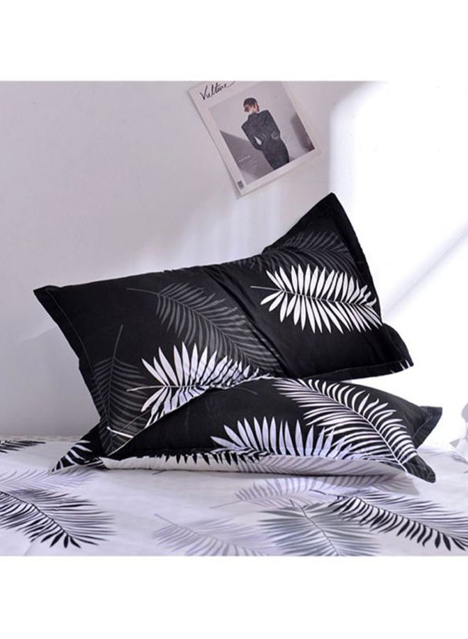 Beauenty 4-Piece Bedding Set combination Black/White Quilt Cover 180x220 Cm, Bed Sheet 230x230 Cm, Pillow Cover 48x74cm - Image 2