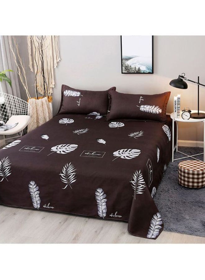 Beauenty 4-Piece Bedding Set combination Brown/White Quilt Cover 150x200 cm, Pillow Cover 48x74 cm, Fitted Sheet 230x200cm - Image 3