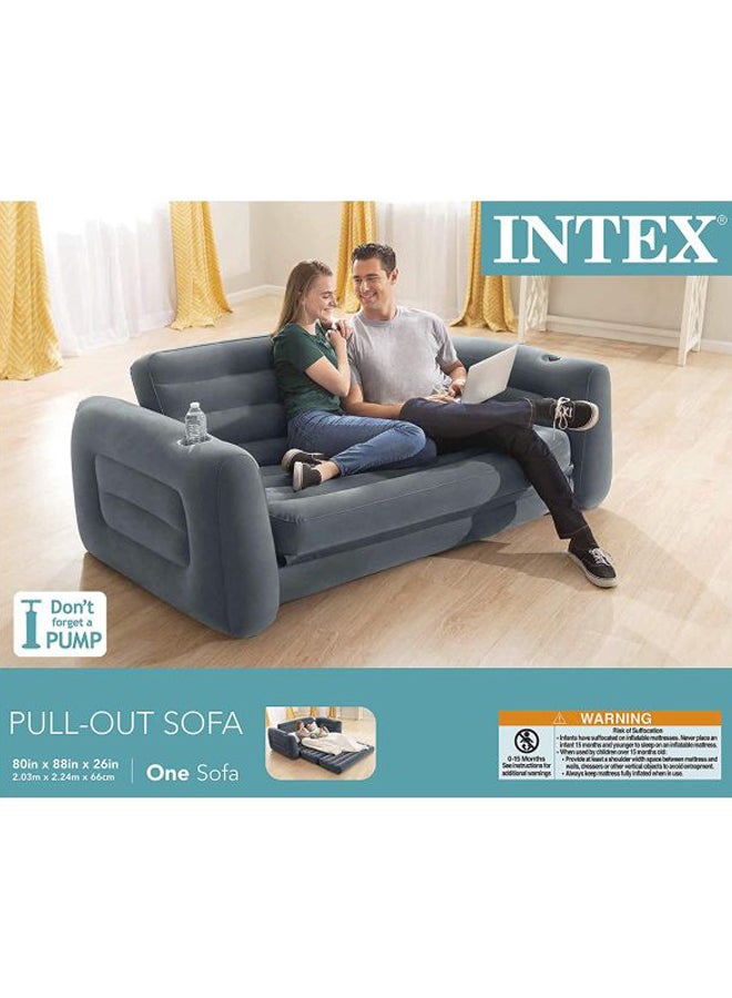 INTEX - Pull Out Inflatable Sofa Grey 203x224x66meter - Image 1