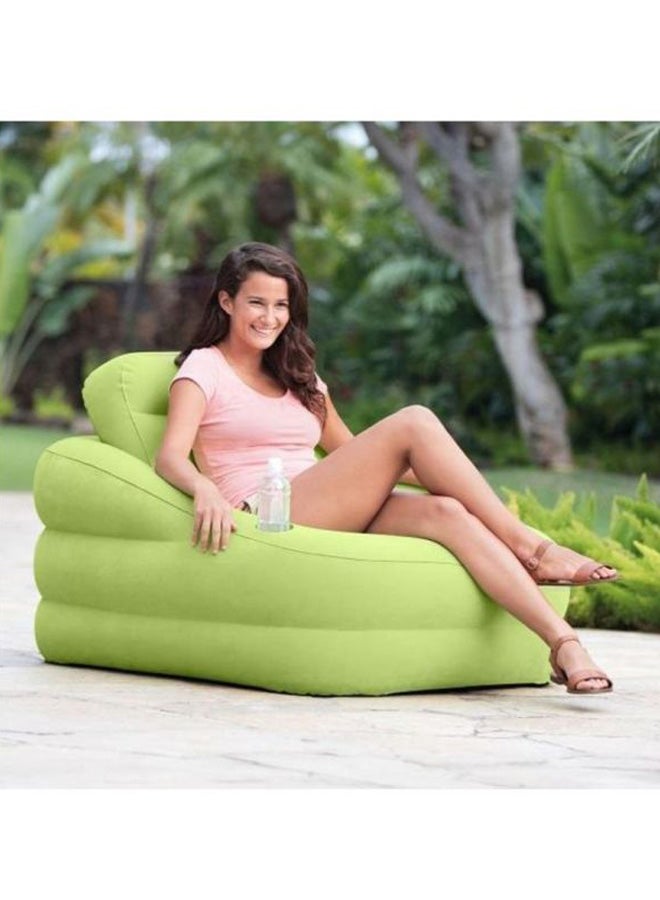 انتكس كرسي أنيق قابل للنفخ مع حامل كوب للاستخدام الداخلي أو الخارجي مختلط أخضر 97x107x71متر - Image 2