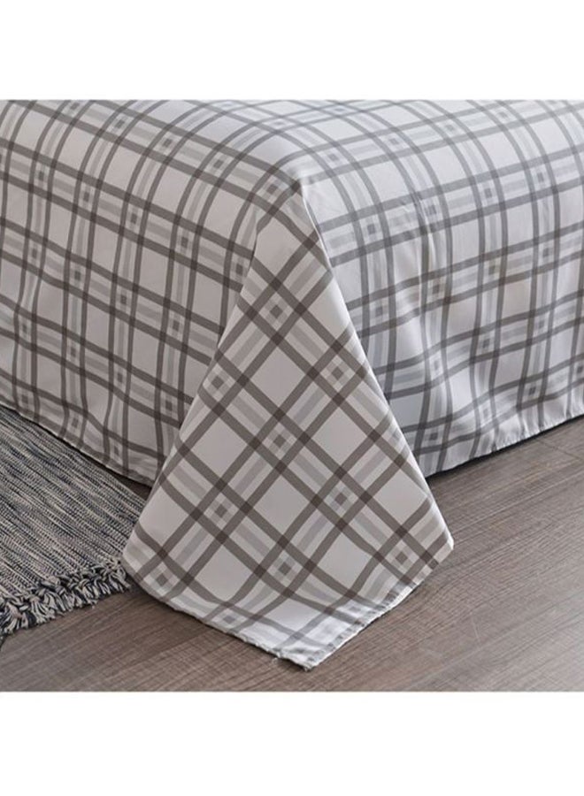 Beauenty 4-Piece Leaf Printed Bedding Set Polyester White/Green/Blue Quilt Cover 180x220 cm, Bedsheet 230x230 cm, Pillowcase 48x74cm - Image 3