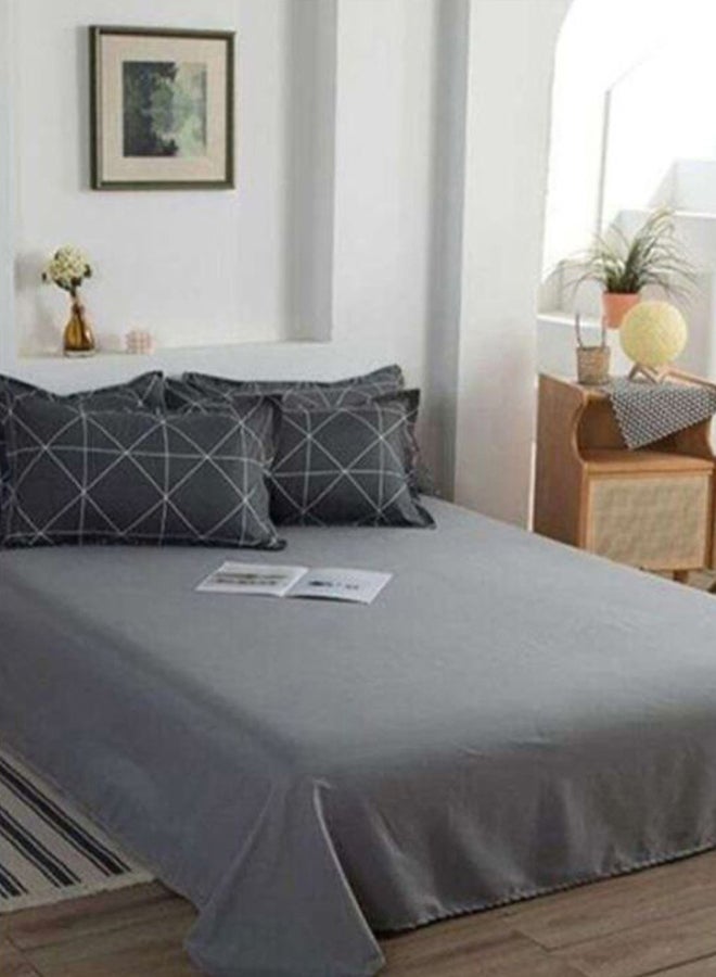 بيوينتي طقم غطاء لحاف مطبّع مكون من 4 قطع مختلط أسود/ أبيض Duvet Cover 150x200 cm, Pillow Cover 48x74 cm, Fitted Sheet 230x200سم - Image 2