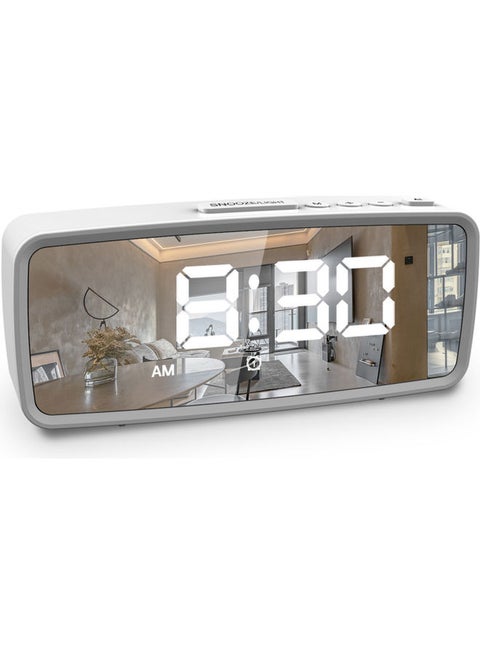 Digital Alarm Clock White 15.00x3.80x7.80cm