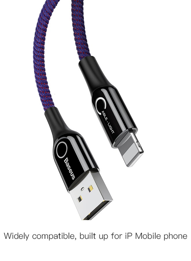 Baseus Lightning-Fast Charging Cable with Light Intelligent power-off 1M Nylon Braided Fast Charging & Sync - LED indicator, Compatible with iPhone 13 Pro/12/11/11 pro/11pro max/X XR Max 8 7 Plus and More Purple - Image 2
