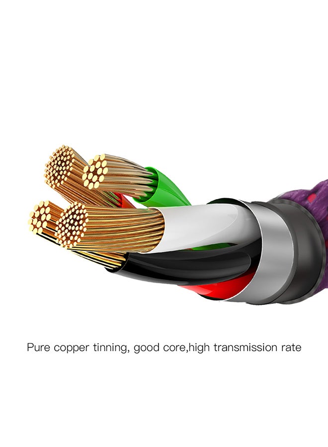Baseus Lightning-Fast Charging Cable with Light Intelligent power-off 1M Nylon Braided Fast Charging & Sync - LED indicator, Compatible with iPhone 13 Pro/12/11/11 pro/11pro max/X XR Max 8 7 Plus and More Purple - Image 5
