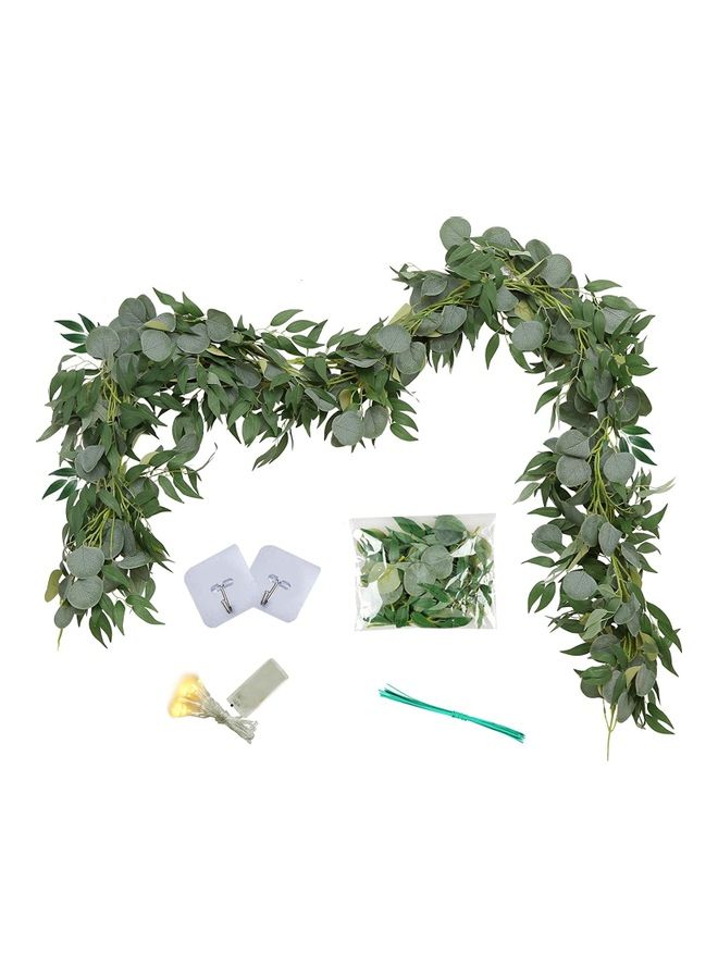 Greentime Artificial Eucalyptus Leaves Garland Set Green 2meter  - Image 1