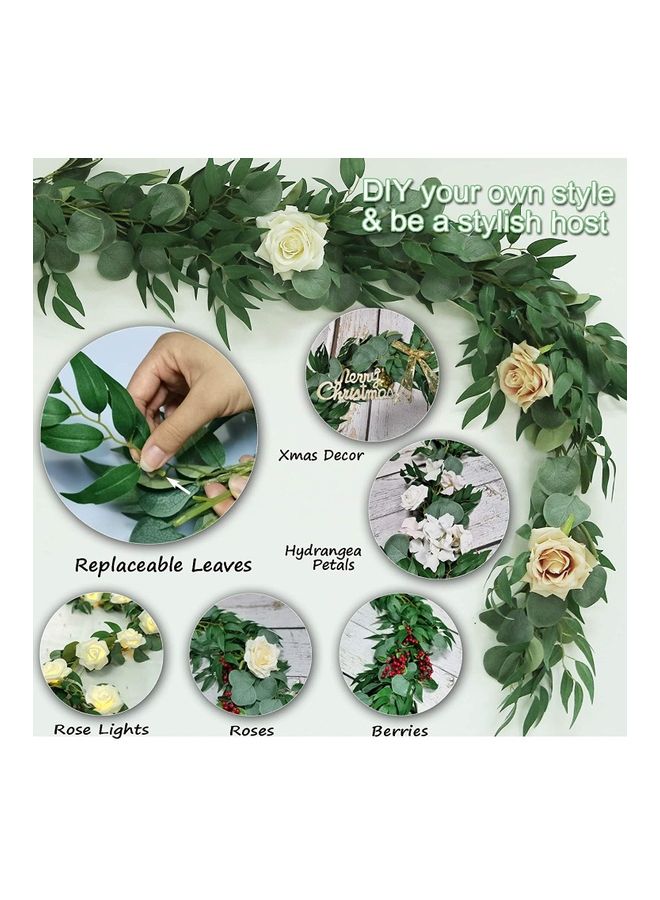 Greentime Artificial Eucalyptus Leaves Garland Set Green 2meter  - Image 2