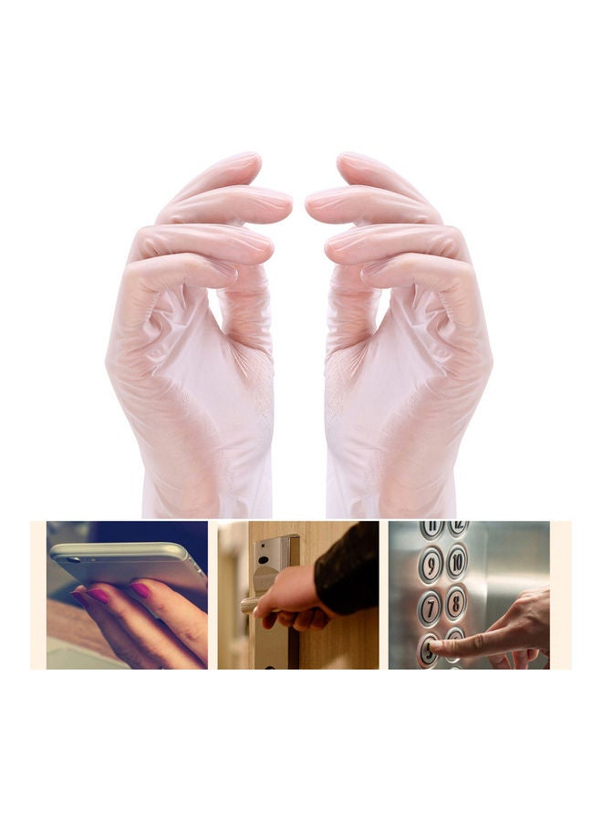 طقم قفازات من بلاستيك بي في سي للاستخدام مرة واحدة مكون من 100 قطعة شفاف - Image 5