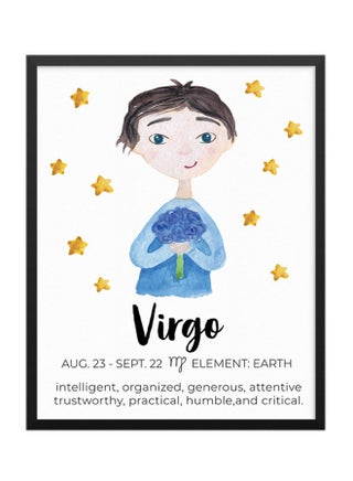 Virgo Zodiac Sign Poster With Frame Multicolour 21 x 30cm - v1625039983/N48455775A_1