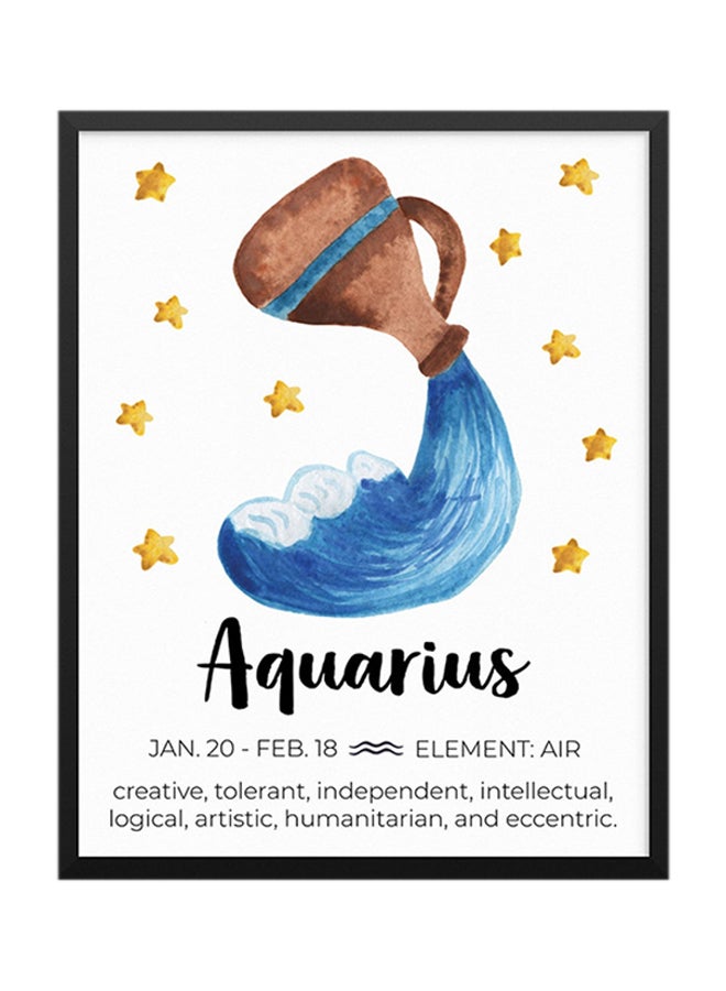 Aquarius Zodiac Sign Poster With Frame Multicolour 21 x 30cm - v1625039983/N48455779A_1