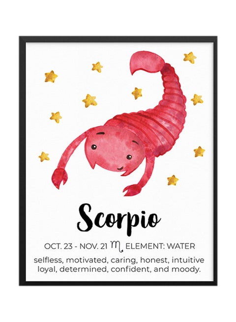 Scorpio Zodiac Sign Poster With Frame Multicolour 21 x 30cm
