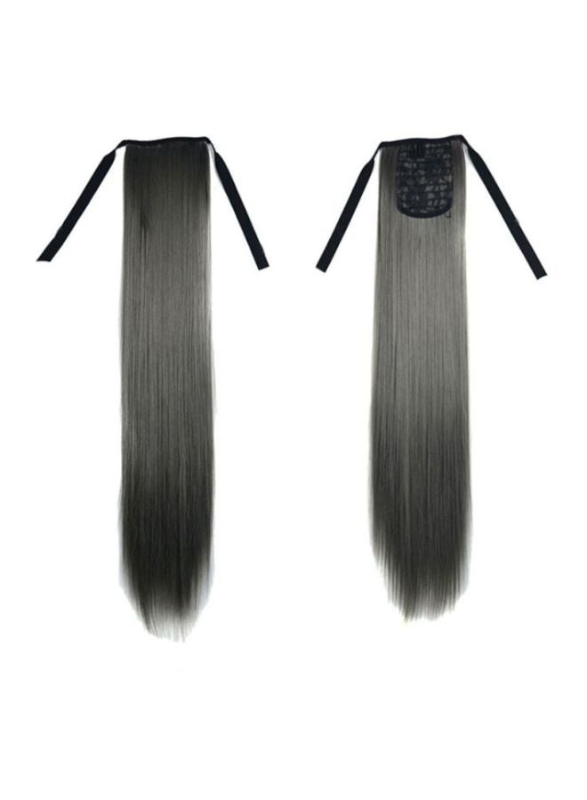 فوبيري وصلة شعر مستعار مسترسلة بتصفيفة ذيل الحصان مزود بربطة الجدة أسود 1x1x1سم - Image 2