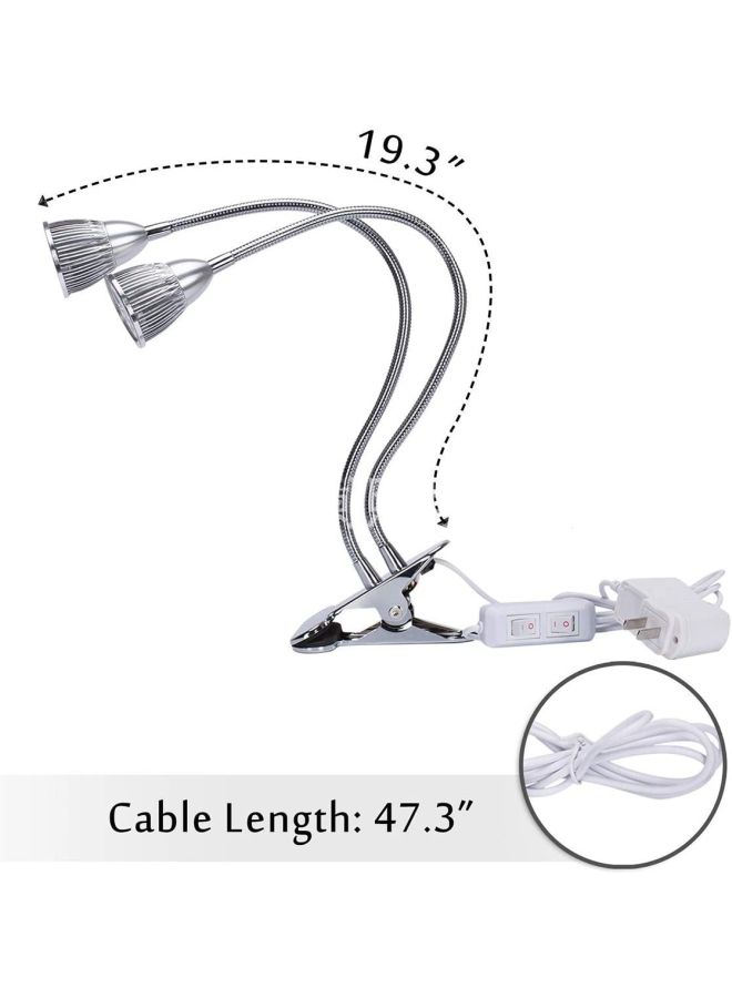 Beauenty 10W Desk Clip Dual Head LED Plant White 6x12cm - Image 5