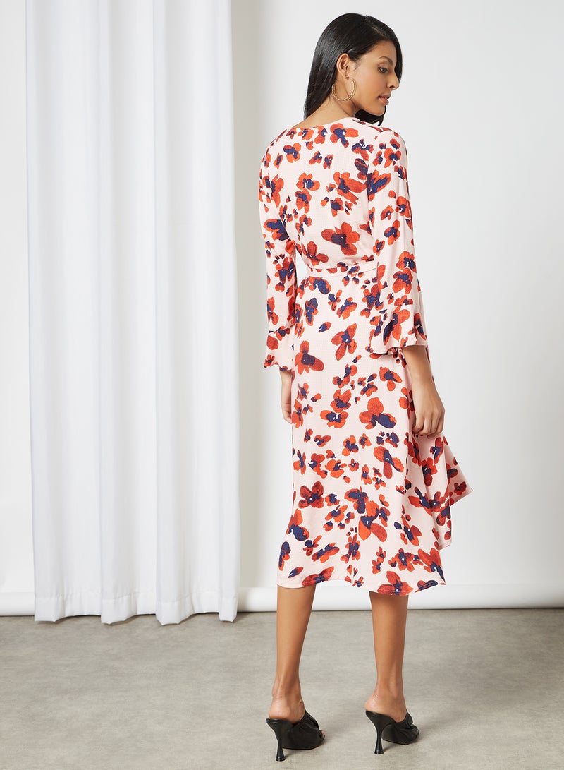 Y.A.S - Floral Print Wrap Dress Pink - Image 1