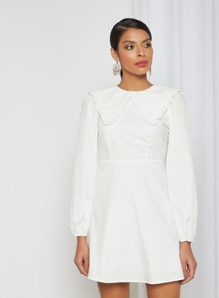 Open Back Dress White