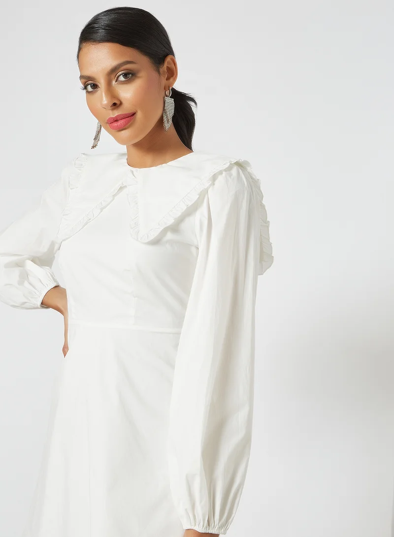 Fashion Union Open Back Dress White