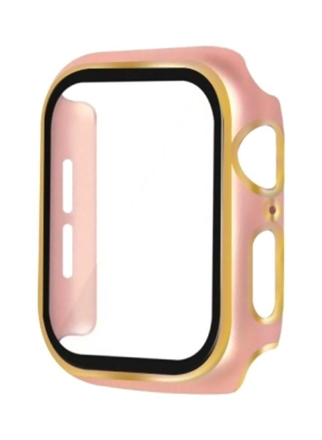 MARGOUN Protective Case Cover for Apple Watch 44mm Clear/Pink/Gold - Image 1