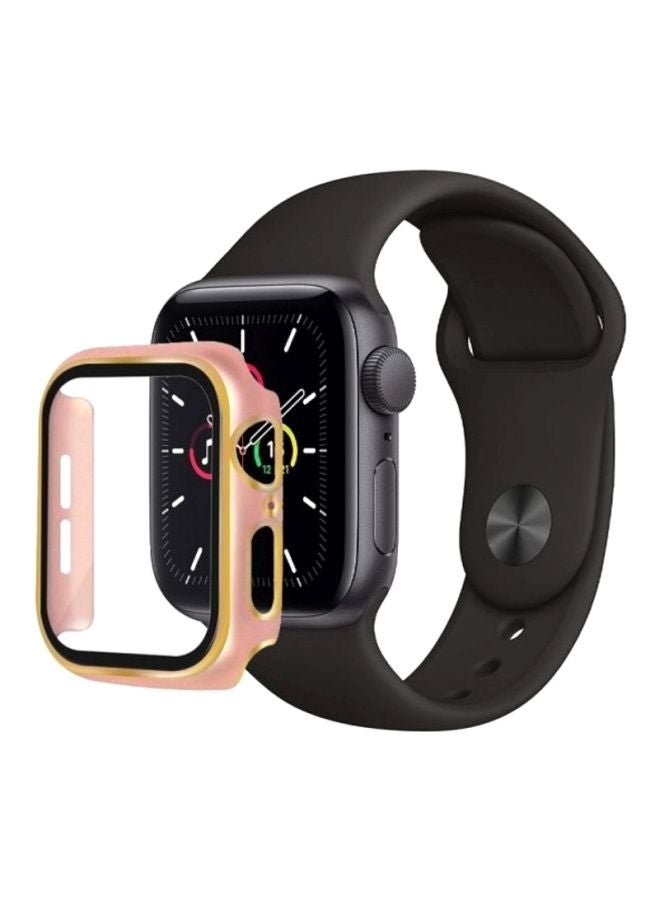 MARGOUN Protective Case Cover for Apple Watch 44mm Clear/Pink/Gold - Image 2