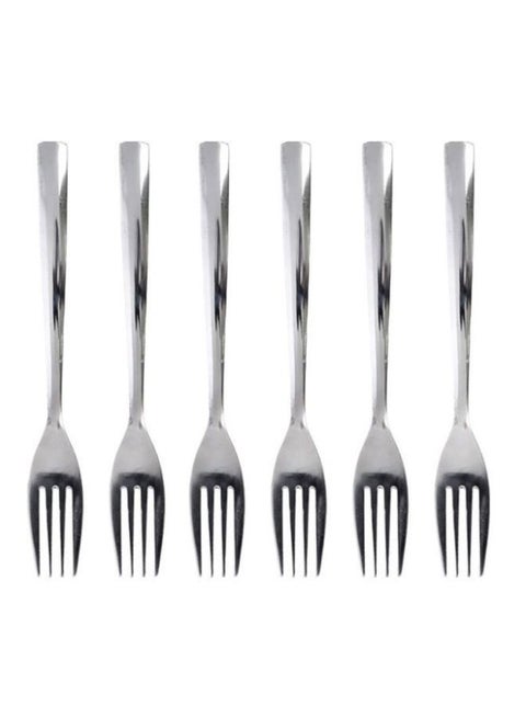 Stainless Steel Table Fork 6Pcs 19.5Cm Dishwasher Safe Marks & Stains Free Silver