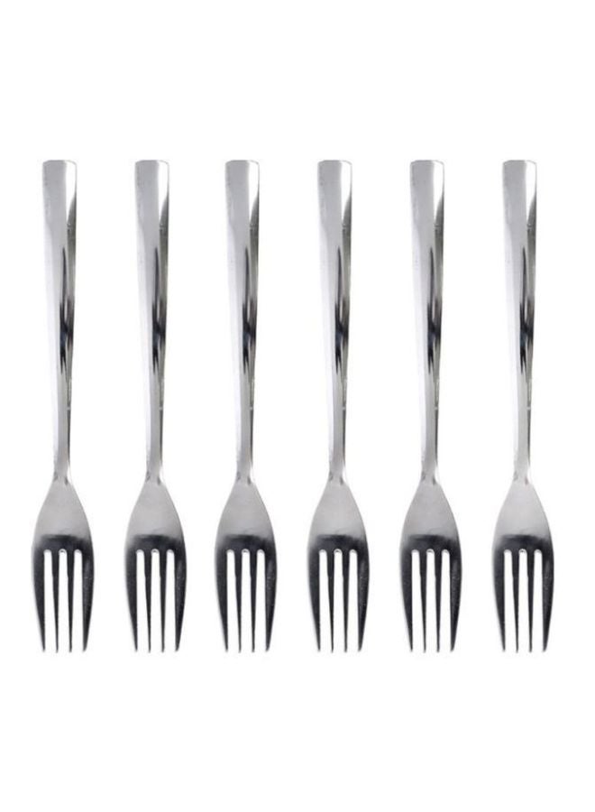 Royalford - Stainless Steel Table Fork 6Pcs 19.5Cm Dishwasher Safe Marks & Stains Free Silver - Image 1