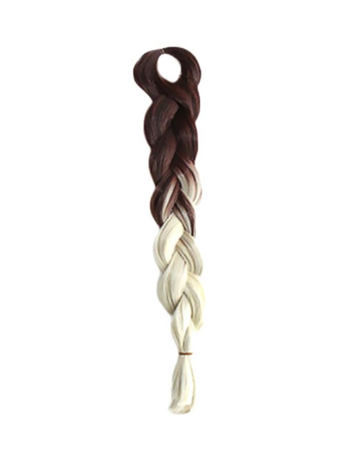 Voberry Gradient Small Braid Pigtail Wig Brown/White 1x1x1cm