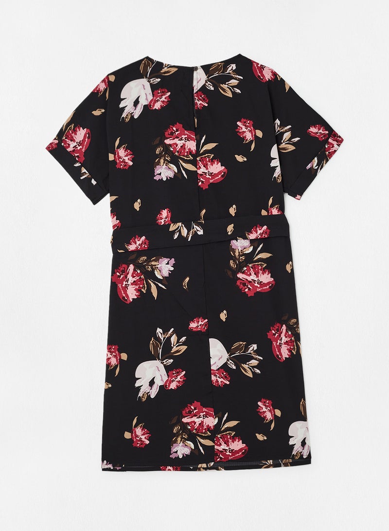 Aila Printed Round Neck Mini Dress Multicolour  - Image 2