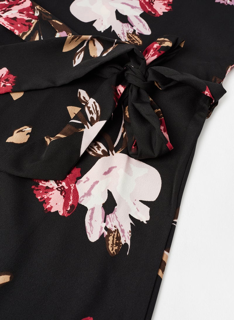 Aila Printed Round Neck Mini Dress Multicolour  - Image 4