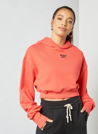 Reebok Classics Cropped Heavyweight Hoodie Coral