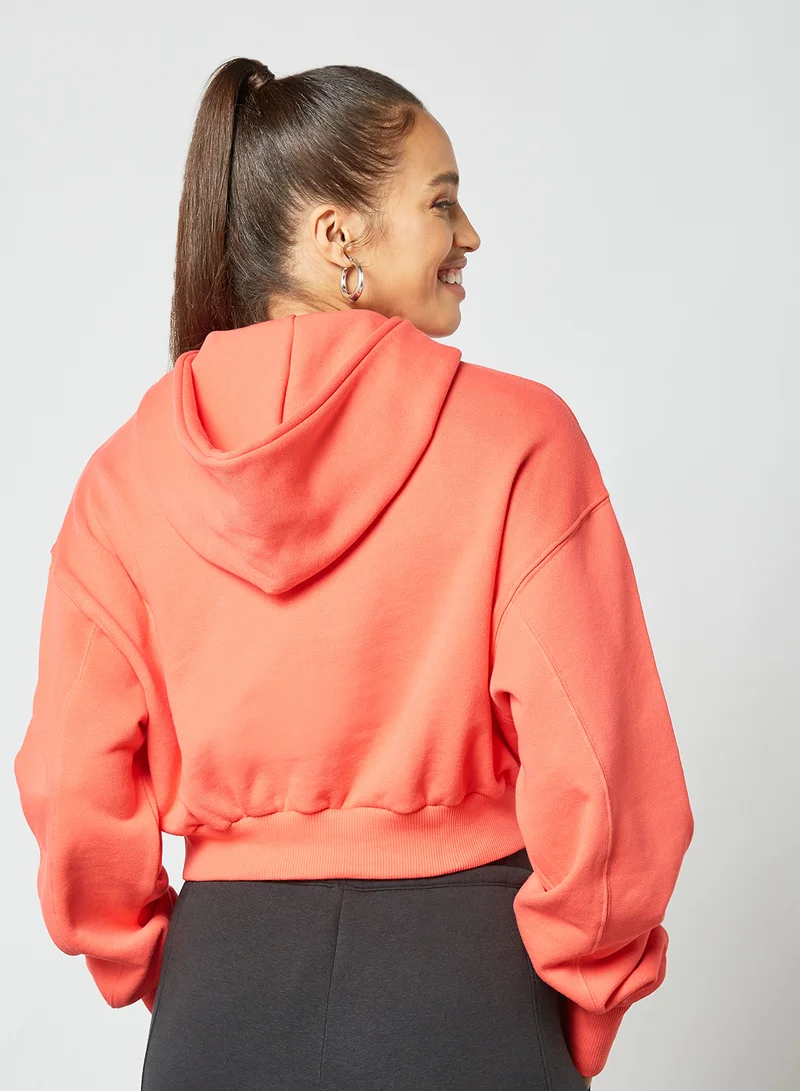Reebok Classics Cropped Heavyweight Hoodie Coral
