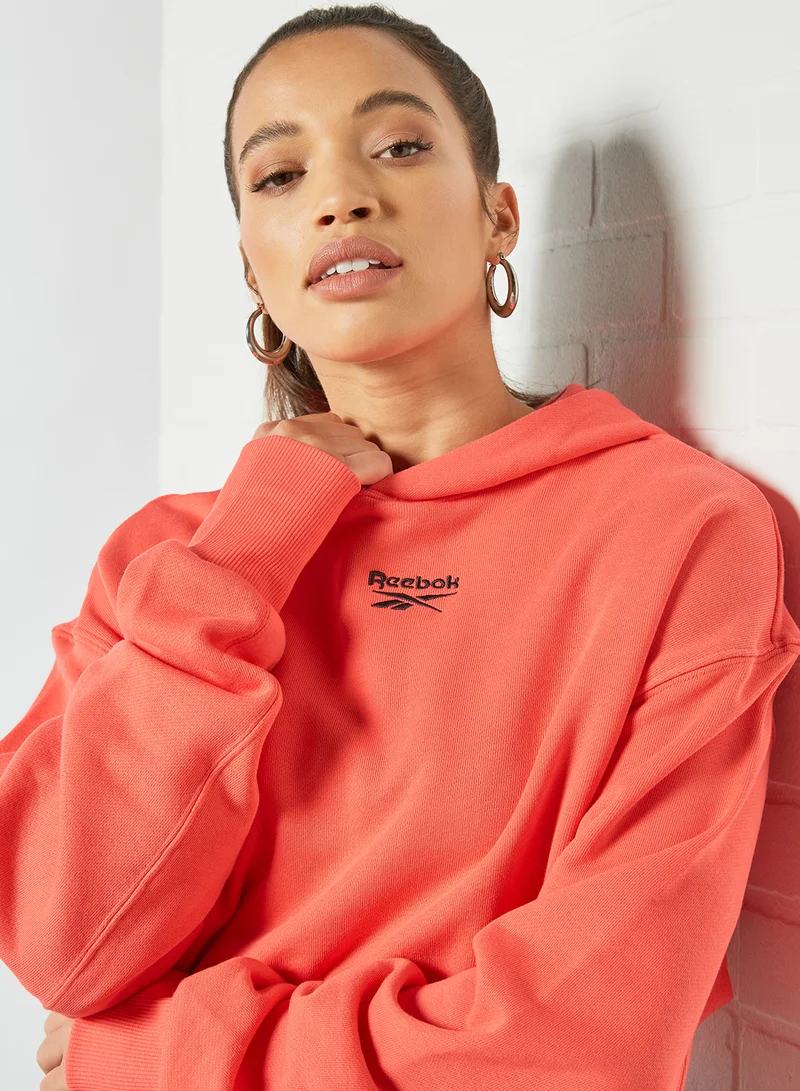 Reebok Classics Cropped Heavyweight Hoodie Coral