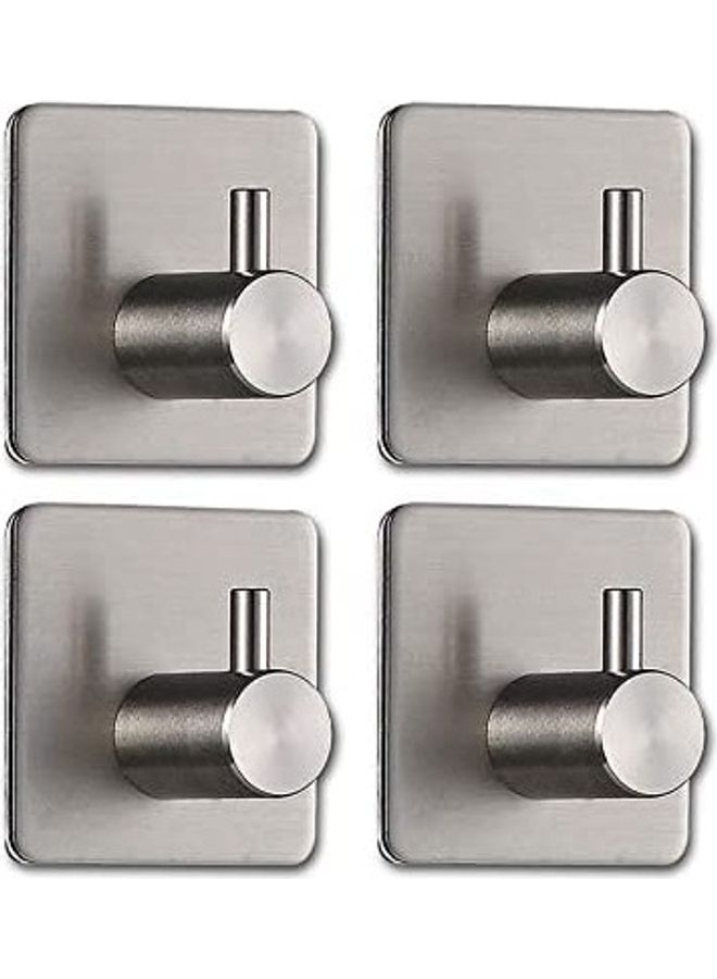 ZSYSUP 4-Piece Wall Mounted Adhesive Hooks Set Silver ‎5.75 x 2.01 x 1.81inch - Image 1