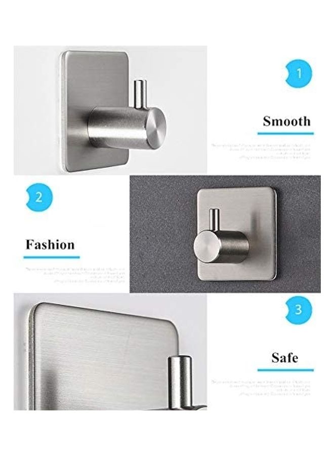 ZSYSUP 4-Piece Wall Mounted Adhesive Hooks Set Silver ‎5.75 x 2.01 x 1.81inch - Image 3