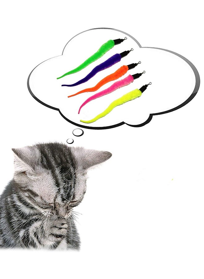 5 Piece Replacement Worms For Interactive Cat And Kitten Toy Wands 10.2 x 7.8 x 2.5cm