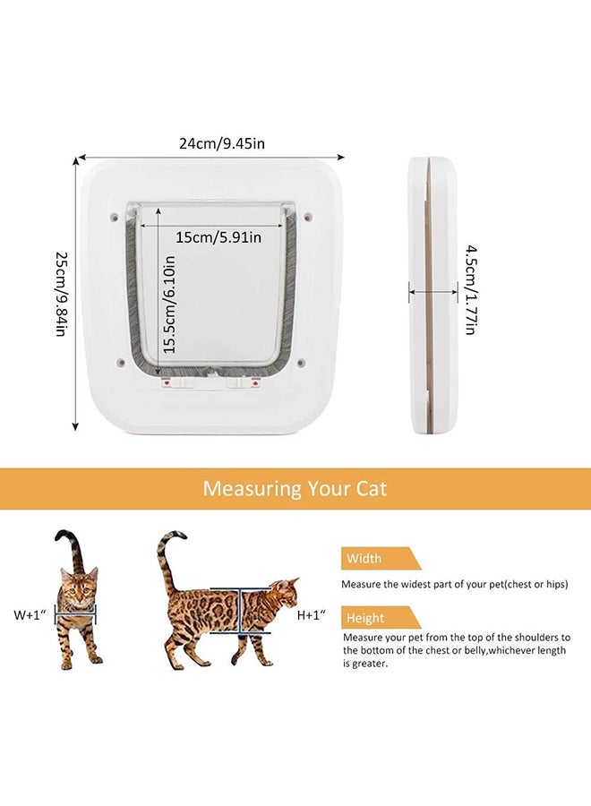 4 Way Cat Puppy Doggie Lockable Door ‎26 x 24.4 x 5.6cm