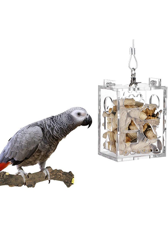 مومو بير صندوق من الأكريليك بتصميم قفص لتنمية ذكاء الطائر متعدد الألوان ‎15.6 x 11.8 x 2.6سم - Image 1