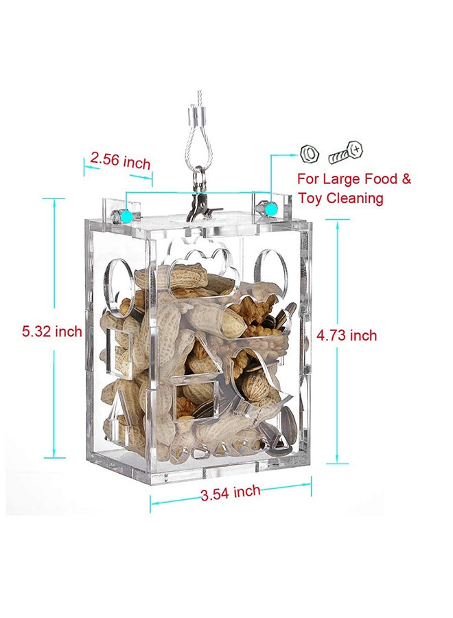 مومو بير صندوق من الأكريليك بتصميم قفص لتنمية ذكاء الطائر متعدد الألوان ‎15.6 x 11.8 x 2.6سم - Image 2
