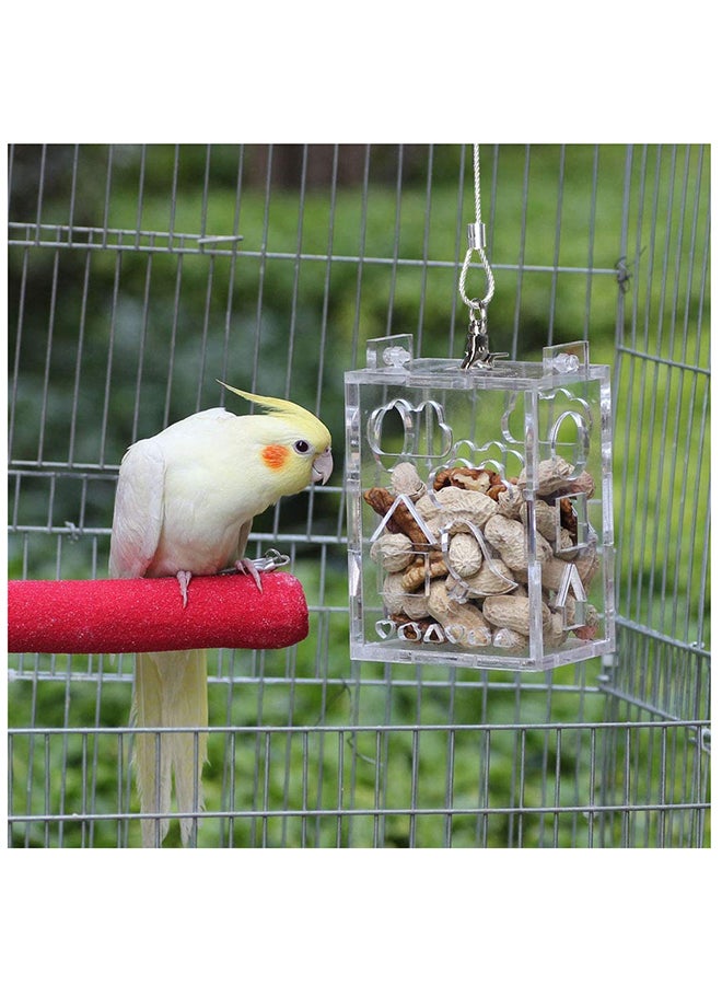 مومو بير صندوق من الأكريليك بتصميم قفص لتنمية ذكاء الطائر متعدد الألوان ‎15.6 x 11.8 x 2.6سم - Image 3