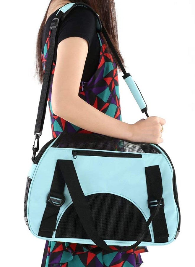 مومو بير حقيبة سفر ناعمة، محمولة وقابلة للطي مخصصة للحيوانات الأليفة باللون: الأزرق/الأسود ‎43.7 x 32.6 x 6.4سم - Image 3