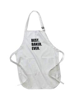 Best Baker Ever Printed Apron With Pockets White 22 x 30inch
