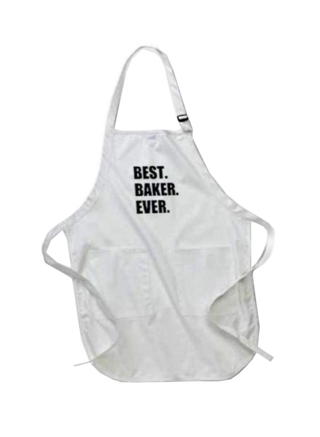 Generic - Best Baker Ever Printed Apron With Pockets White 22 x 30inch - Image 1